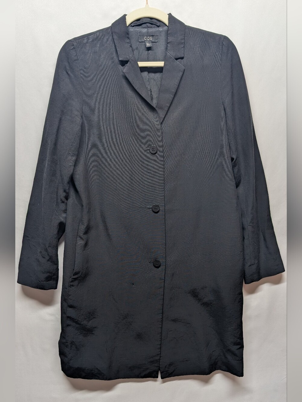 COS Black Longline Lightweight Coat